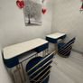 1x Luxury Nail Table Set With Velvet Chair Gold Frame Image 2