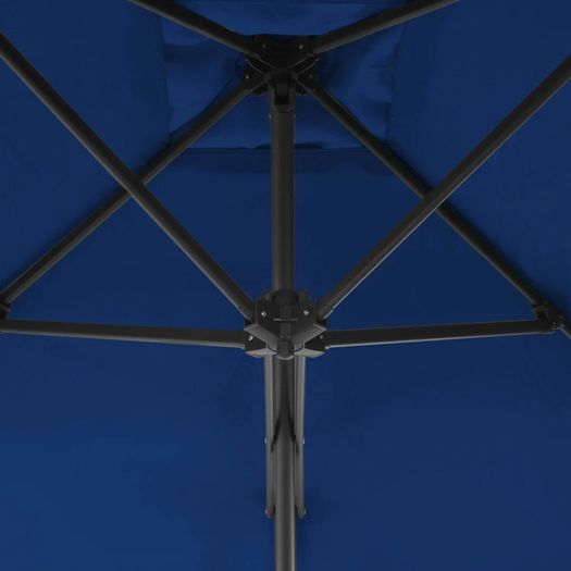 Outdoor Parasol with Steel Pole Blue 250x250x230 cm