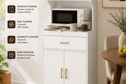 Kitchen Cabinet portable trolley white on wheels  Kitchen Storage Cabinet,