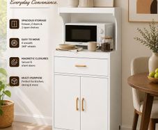 Kitchen Cabinet portable trolley white on wheels  Kitchen Storage Cabinet,