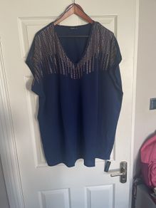 Roman Curve Size 20 Dark Blue top with sparkle embellishment, BNWT