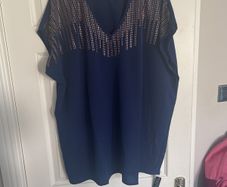Roman Curve Size 20 Dark Blue top with sparkle embellishment, BNWT