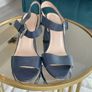 Ladies Navy Block Heel Sandals by Carvela Image 7