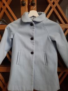 H&M coat girls size 6-7 years light blue