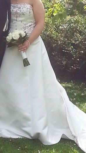 Wedding dress with red detail