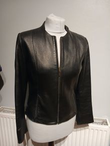 petite real leather jacket