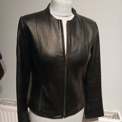 petite real leather jacket