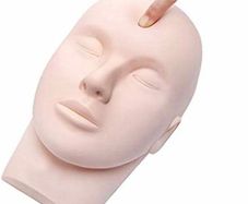 Training Mannequin Make Up Practice Flat Doll Face Head Eye False Lashes Eyelash Extensions Lip Tatoo Practice Model Mannequin Manikin Cosmetology Soft-Touch Rubber