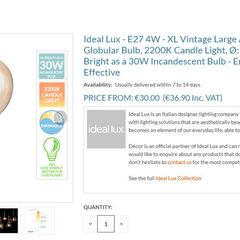 ideal Lux vintage XL E27 bulb
