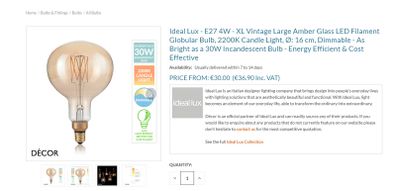 ideal Lux vintage XL E27 bulb