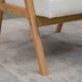 Upholstered armchair in Scandi design, velvet-look, solid wood frame, 68 x 74 x 82 cm, Natural+Cream Image 5