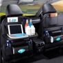 Leather Pad Bag Car Seat Back Organizer Foldable Table Tray Image 3
