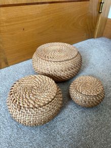 Stacking Nesting Baskets with Lids set of 3