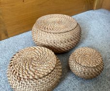 Stacking Nesting Baskets with Lids set of 3