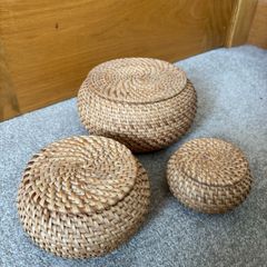 Stacking Nesting Baskets with Lids set of 3