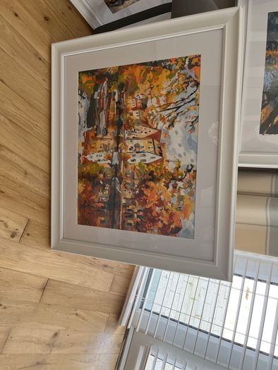 framed painting on canvas