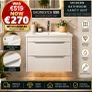 Shoreditch 550 two drawer wall hung unit and basin massive saving Image 2