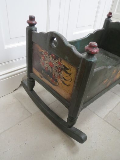 Vintage/Antique Wood Rocking Doll Cradle