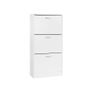 Shoe Cabinet  3 Doors, White, Narrow,, Shoe Rack Image 2