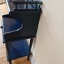 Midnight Blue Upcycled Vintage Hall Stand with Drawer & Gallery Rail Image 4