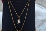 9ct gold  Necklace and 9 ct gold with Natural Sapphire and Natural Opal