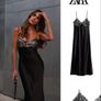 Zara black sequined V-neck dress, new Image 2