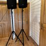 Full PA Sound System 2 Speakers Stands + Dual Wireless Mics Image 4
