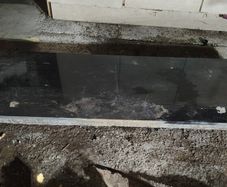Polished granite hearth
