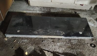 Polished granite hearth