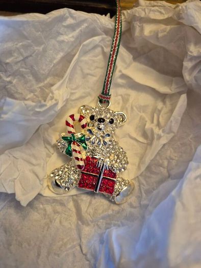 2019 Newbridge Silverware Christmas Bear Ornament, Silver Plated, Mint Condition, Original Packaging