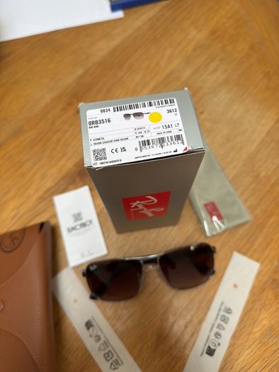 ray bans gun metal dark brown glass