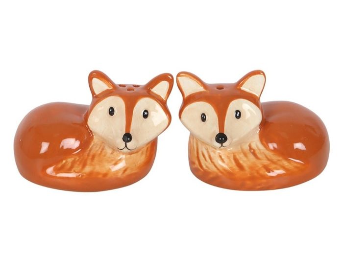 Fox Salt and Pepper Ceramic Shakers Unopened