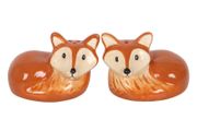 Fox Salt and Pepper Ceramic Shakers Unopened