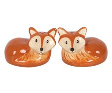 Fox Salt and Pepper Ceramic Shakers Unopened