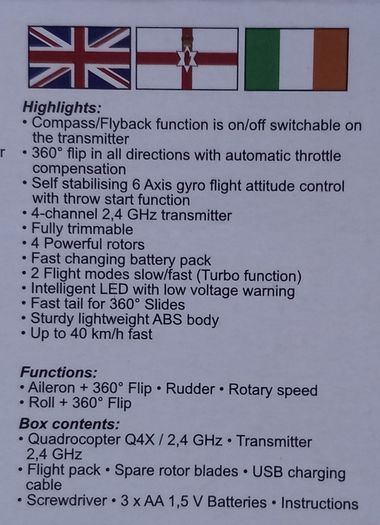 Drone quadrocopter Q4x