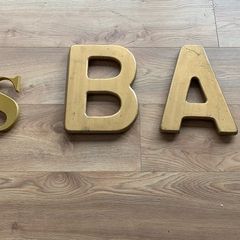 Vintage pub sign, gold painted & hand made