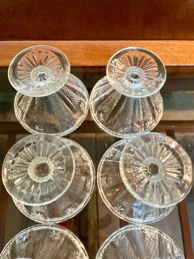 1950s Art Deco Vintage Pressed Glass Dishes Footed Set Of 6 1950