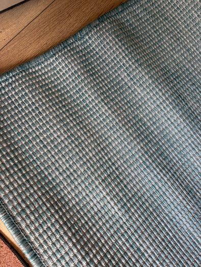 Set of 2 new indoor/outdoor rugs in duck egg