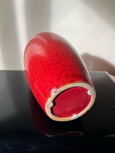 Red Stoneware Pottery Vase