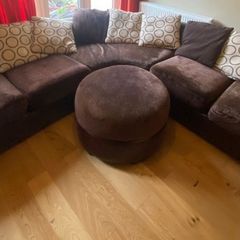 Corner sofa couch with foot stool