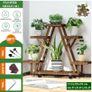 BRAND NEW Wooden Flower Rack 114x25x91cm Plant Stand Multi Flower Stand Shelves Bonsai Display Shelf for Yard Garden Patio Balcony 4 Tiers Image 3