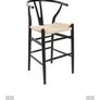 Hans J Wegner style Wishbone Bar Stool -Black/Natural Image 2