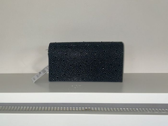 Brand-new Black Sequins Envelope Clutch Bag with Detachable Chain Strap