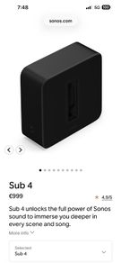 Sonos Sub Gen 4 (new)