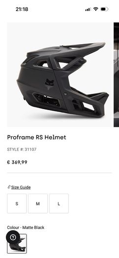 Fox Racing Proframe RS Helmet - used once