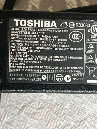 toshiba charger laptop or tablet