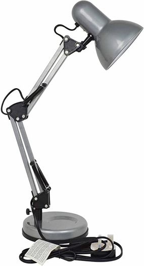 Valencia Desk Lamp | Angled Desk Light | Silver Desk Lamp | Study, Office, Bedroom (FREE SHIPPING)