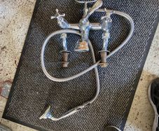 Antique mixer taps and shower head