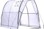 NEW SALE | Portable Tunnel Greenhouse Outdoor: Heavy Duty Walk in Green House with Mesh Windows Durable Plastic PE Cover for Outside, 1.8x1.8x2m, White