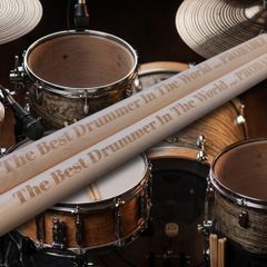 Drumsticks with laser engraved text